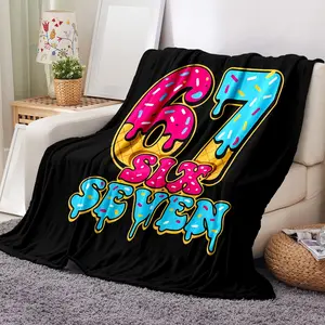 Six Seven Soft Flannel Blanket for Sofa Bed, Cozy Flannel Blanket, Warm and Comfortable Nap Blanket, Lightweight Travel & Camping Throw for Home Office Chair or Bed