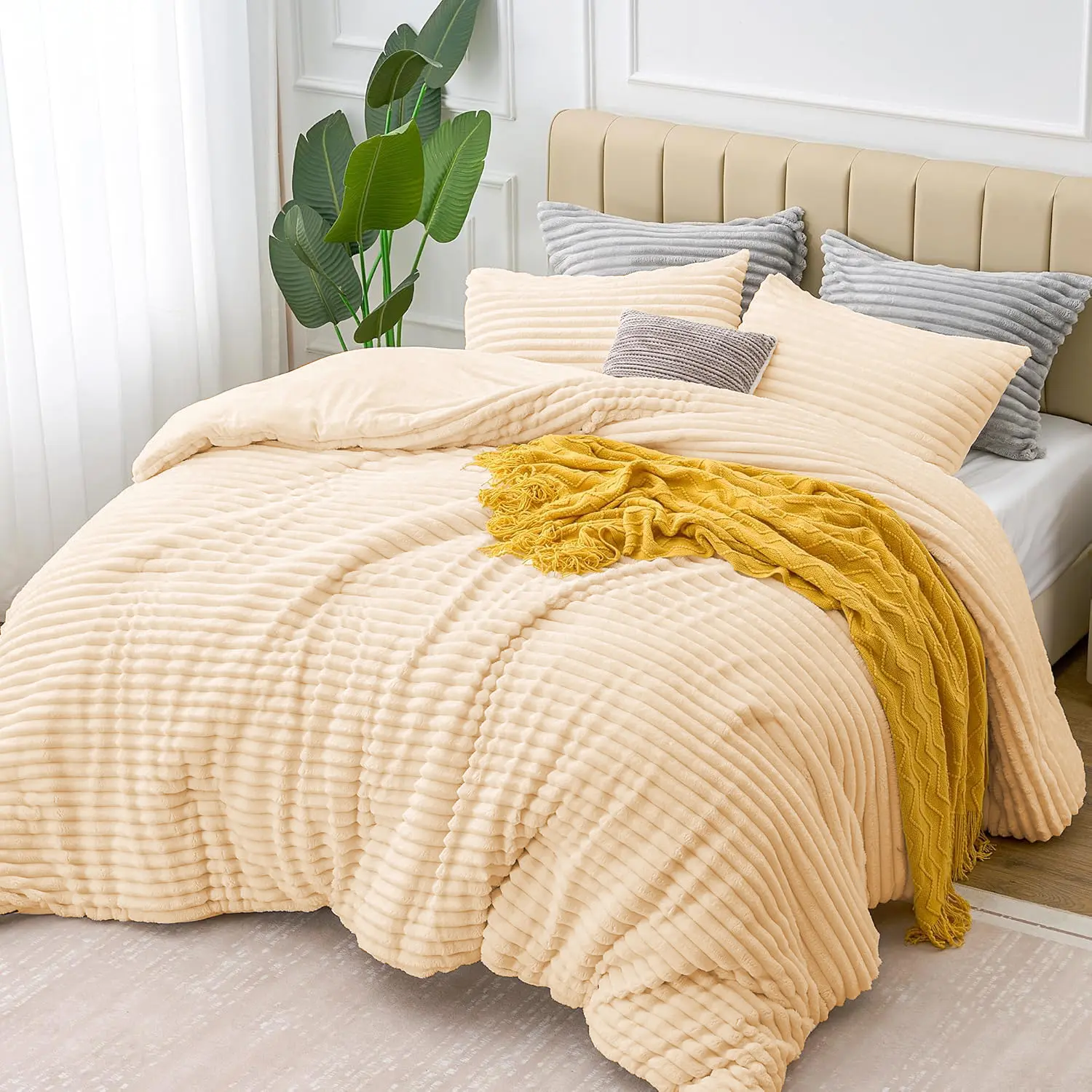 TORAX Super Fluffy Duvet, Cozy Warmth Double-Faced Fleece Blend Bedding, Thick Drawn Fleece Quilt for Everyday Sleep, Multi-Size Optional, Fully Machine Washable, Quilt-Free Use