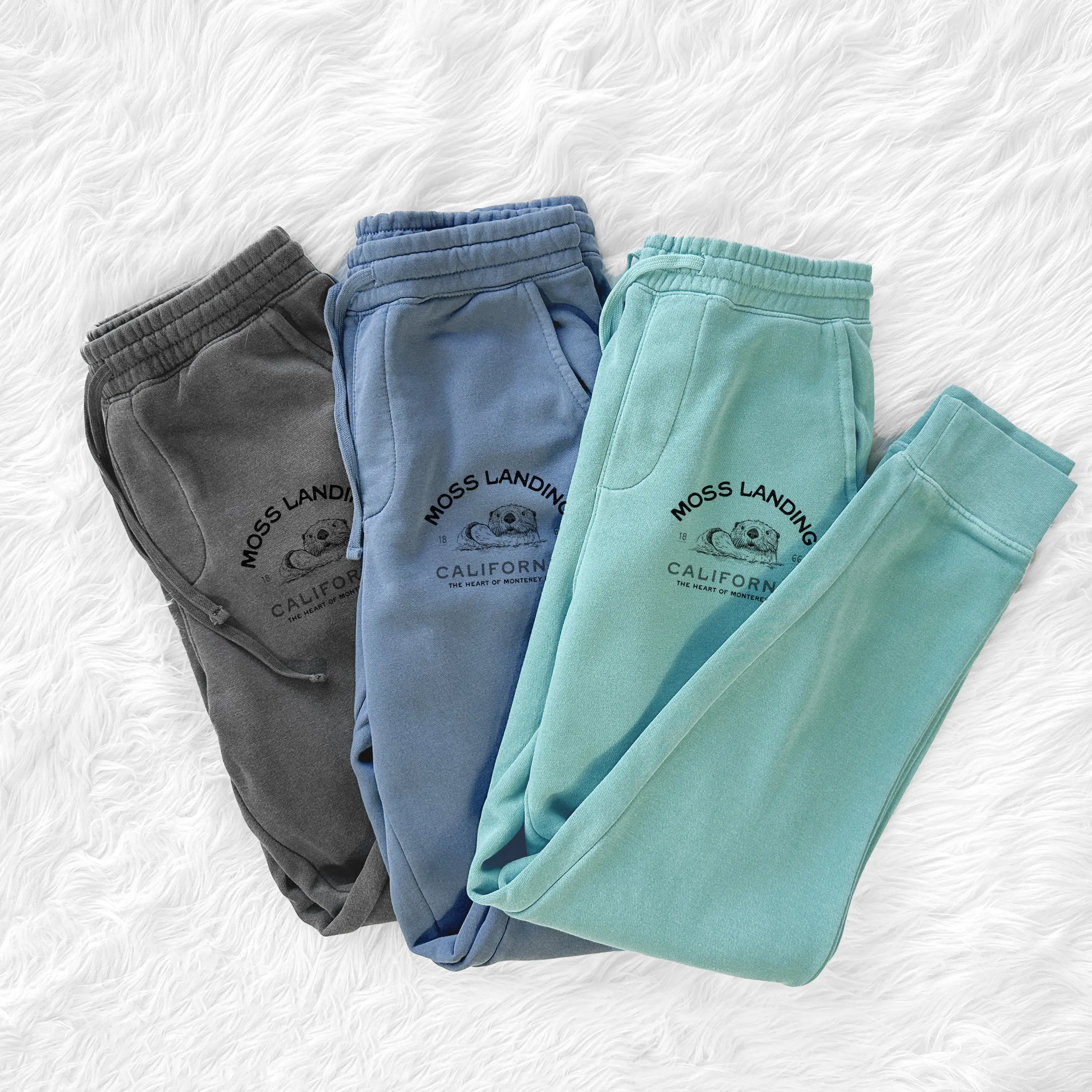 Moss Landing California - Sea Otter - Unisex Pigment Dyed Sweatpants