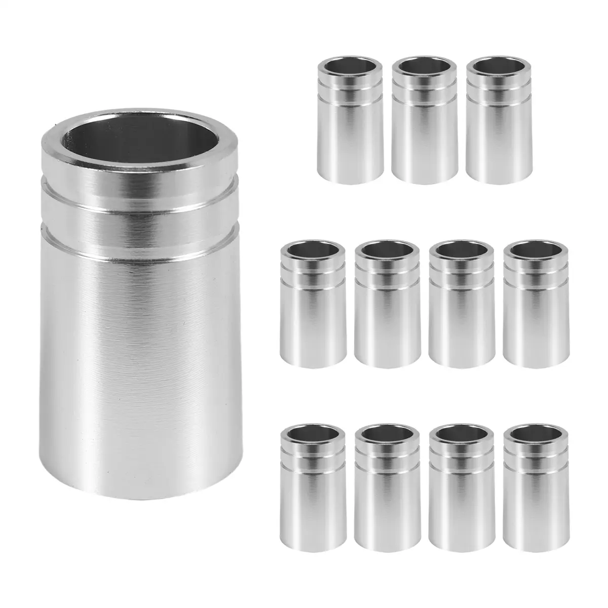 12-Pack .370 Aluminum Ferrules for Golf Iron Shafts, Golf Club Accessories, Metal