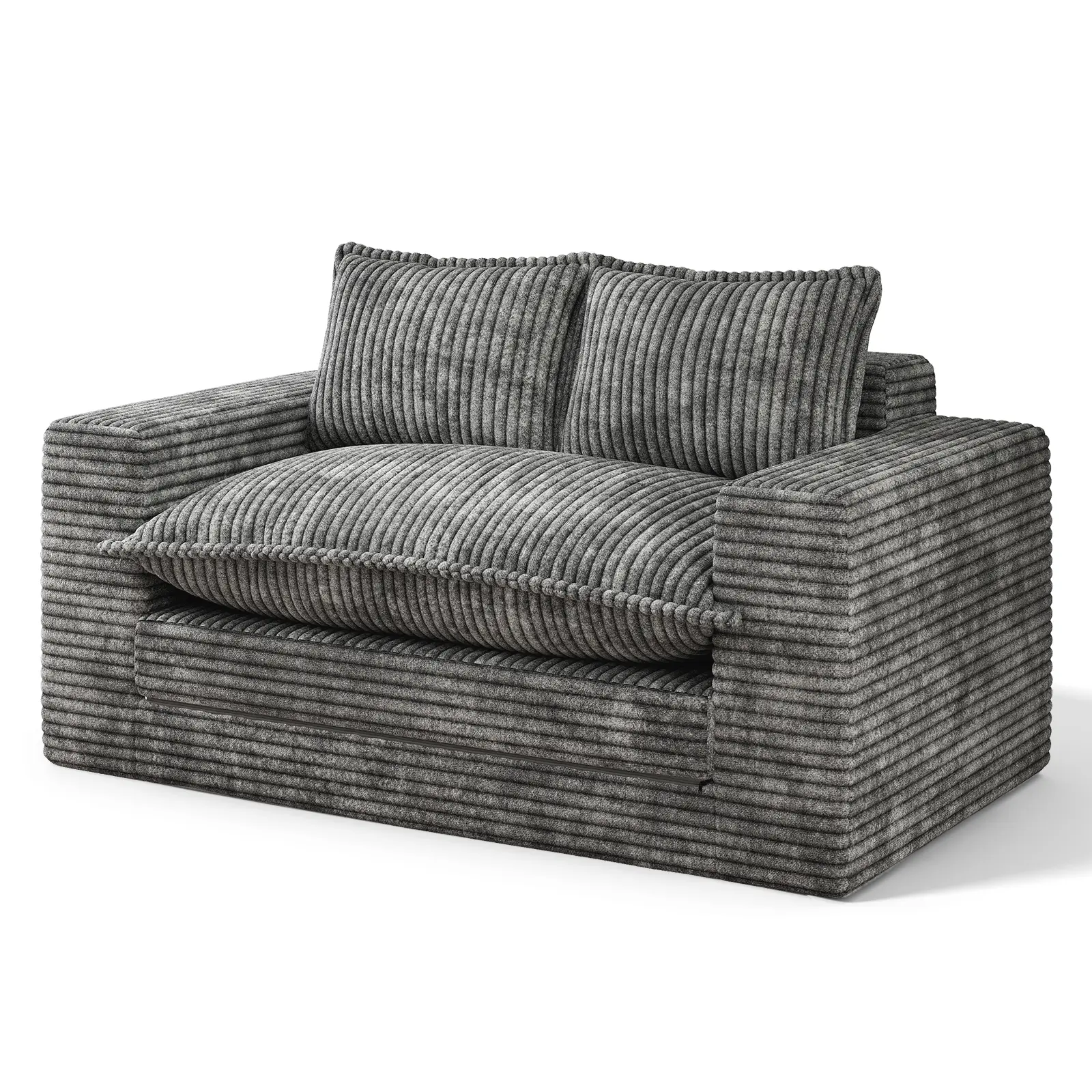 JONPONY 55" Loveseat Sleeper Sofa, Convertible Sofa Bed, 2 in 1 Futon Sleeper Sofa, Pull Out Floor Couch with Pillows for Living Room Bedroom, Folding Couch Bed for Lounge,