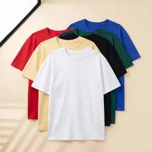 Menswear Unisex 3-Pack Oversized 230GSM 100% Cotton Smooth Round Neck Short-Sleeve Loose T-Shirts, Heavyweight Plain Tops for Everyday Streetwear Loungewear