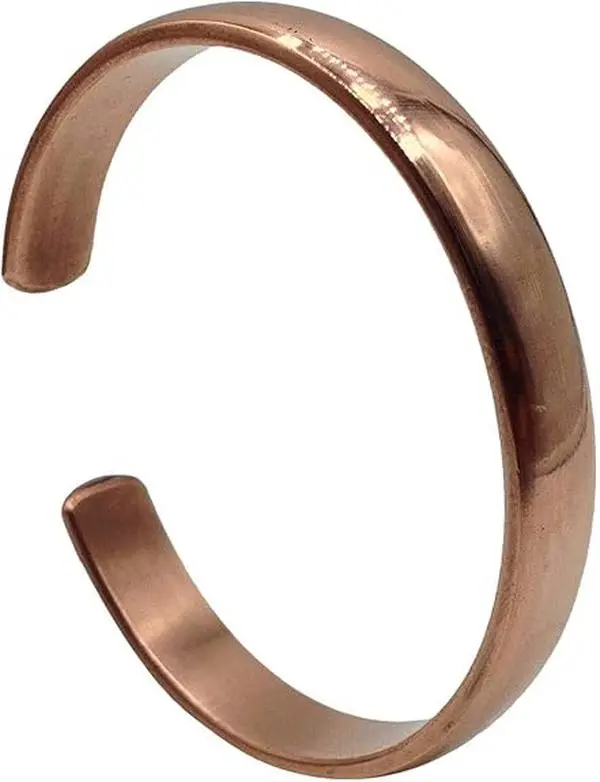 Healing Lama Hand-Forged 100% Pure Copper Bangle, Solid High-Gauge 1-Piece Bracelet for Casual Wear, Ideal Anniversary Gift Accessory