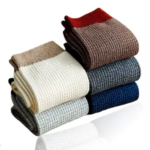 5 Pairs Men's Cotton Knitted Socks Dress and Casual & Mens All-season Crew Socks