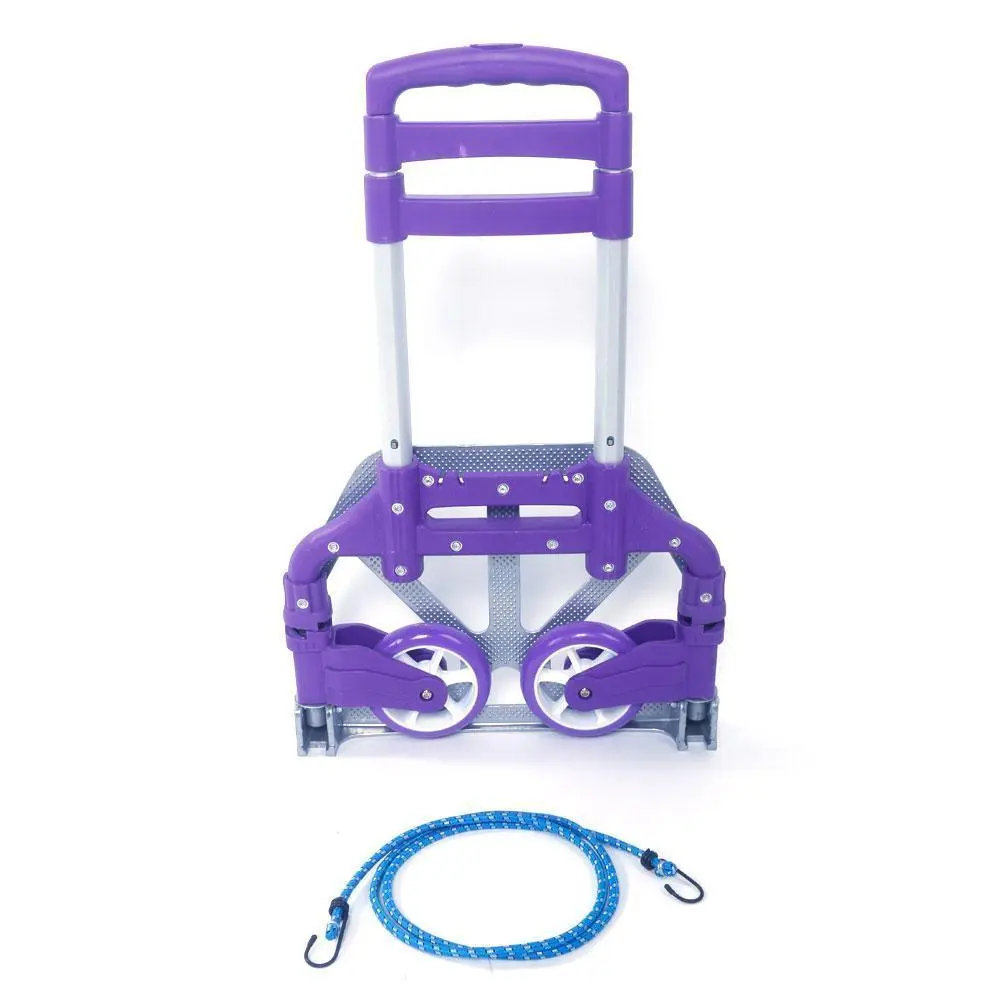 【Summervibes】Folding Hand Truck and Dolly 165-lbs Lightweight Portable Luggage Cart for School Travel Office Moving (Purple)