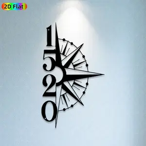 1pc Compass & Numeral Metal Wall Art, Nautical Statue Mural, Ideal Gift for New Year, Christmas, Weather-Resistant Metal Wall Decor Wall Sculptures, Perfect for Living Room Wall & Garden Fence, Nautical Decor Enthusiasts