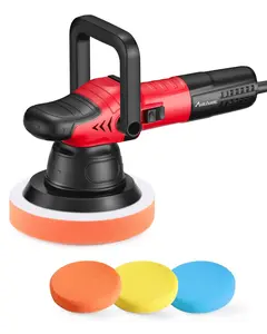AVID POWER Dual Action Car Buffer Polisher, 6 Inch Orbital Polisher for Car Detailing with 6 Variable Speeds, Detachable Handle & 3 Polishing Pads