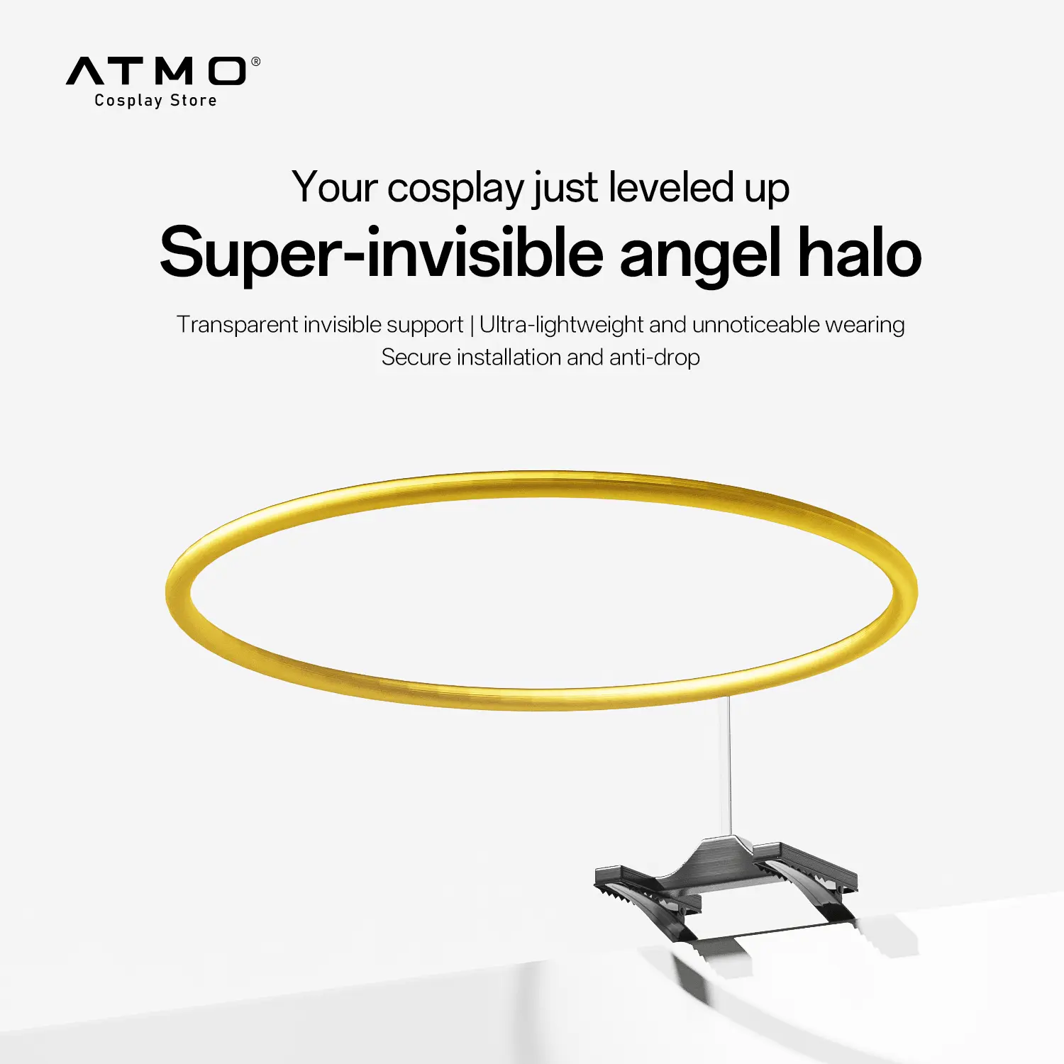 Polyester Angel Halo Headband - Shimmering Golden Round Hair Accessory, Adjustable Invisible Strap, Secure Hold, Durable Reusable, for Ceremony, Church Play, Unisex 1 Size Fits All Fashion Hair Accessory zig zag headband