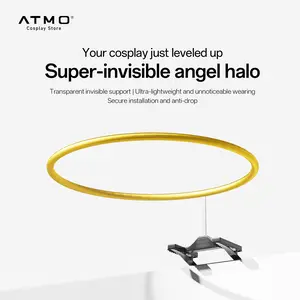 Stylish Angel Halo Hair Accessory - Daedalus Wings Forge Gold Ornament, Adjustable Invisible String, Durable Reusable, for Cosplay Parties & Stage Shows, Heavenly Vibes, Fashion Party Decoration Supplies, Accessories, Ornaments,summervibes outdoorfun