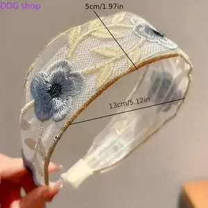 Women's 3-Pcs Elegant Floral Embroidered Wide Headbands Set, Bohemian Hair Accessories, Soft Non-Slip Design, Ideal for Daily Wear & Parties, Headbands For Women,summervibes