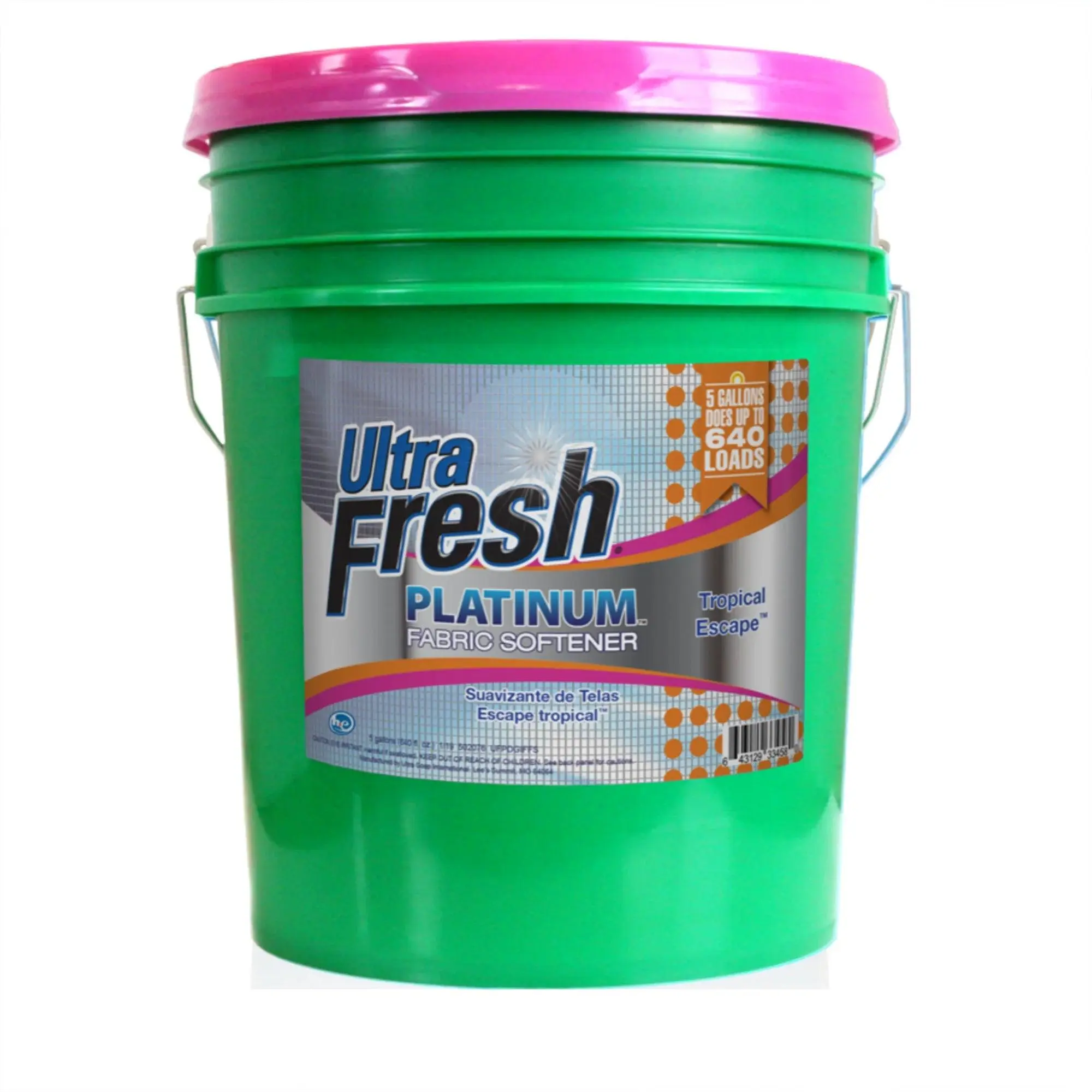 Ultra Fresh Platinum Fabric Softener Up to 640 Loads, Tropical Escape, 5 Gal