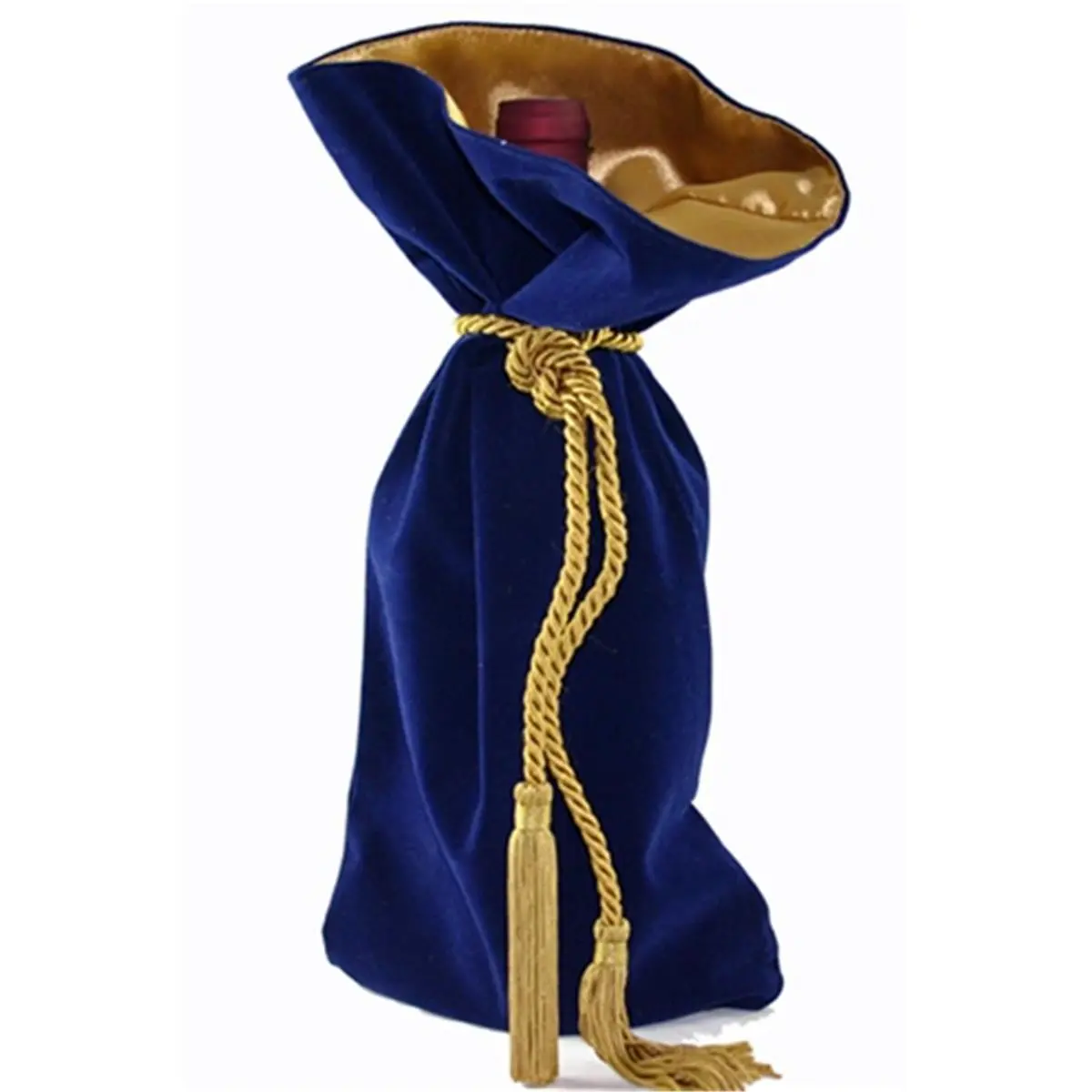 Joann Marie Designs W62NB Navy Velveteen Wine Bag - Pack of 12, Festive & Party Supplies for Special Offers