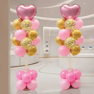 2-Piece Balloon Stand Kit with Base, Adjustable Balloon Sticks for Graduation, Baby Shower, Gender Reveal Party Decorations