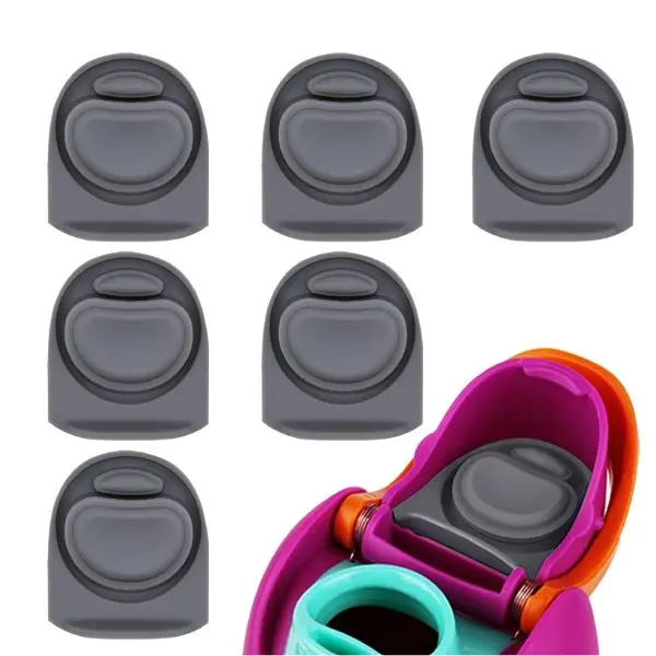 6-Pack Gray Silicone Rubber Seal Replacement Stopper Set, Compatible with Freesip 24oz-32oz Water Bottle Spout Lid Gasket Parts