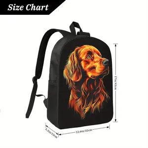 Custom Girls Backpack for School Kids Boys GIfts Customized High-Quality Irish Setter Dog Print Backpack - Stylish Black Polyester with Adjustable Straps, Lightweight & Durable for Daily Commute, School, or Travel, Backpack for Travel