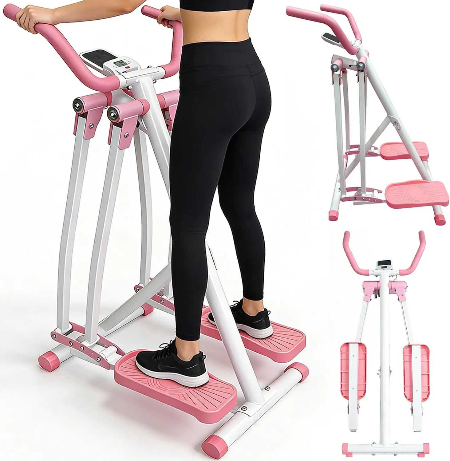 SAYGOGO Air Walker Low-Impact Foldable Air Walk Elliptical - Exercise Equipment, At Home Gym Equipment, LCD Monitor, Compact Design, Easy on Joints for Full Body Workouts