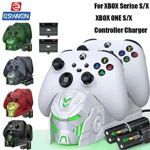 ESYWEN  A101 XBOX Controller Charger With 2*5520 mWh Rechargable Battery ＆ 4 Cover For XBOX Serise S/X / XBOX ONE S/X