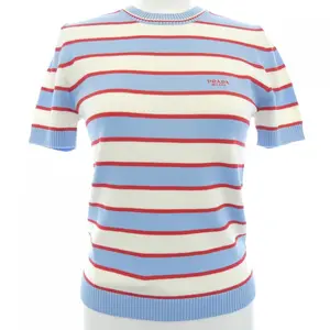 Pre-owned PRADA Cotton Small Leather Goods Stripe Sweater