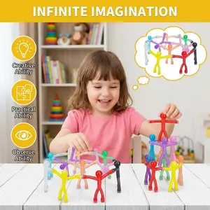 20PCS Magnetic Bendable Fidget Toys，Silicone Sensory Building Toys for Autism, ADHD & Stress Relief，Travel Essentials, Fridge Magnets & Easter Basket Stuffers，Birthday Gifts for Toddlers, Teens & Adults magnetic toy tiles