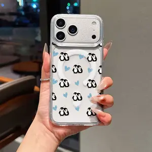 This 1-piece creative blue heart-shaped penguin magnetic phone case supports wireless charging, drop protection, and magnetic attachment. Suitable for iPhone 11/17 Pro Max and Samsung Galaxy S25/S24/S23 Ultra. A perfect Valentine's Day gift.