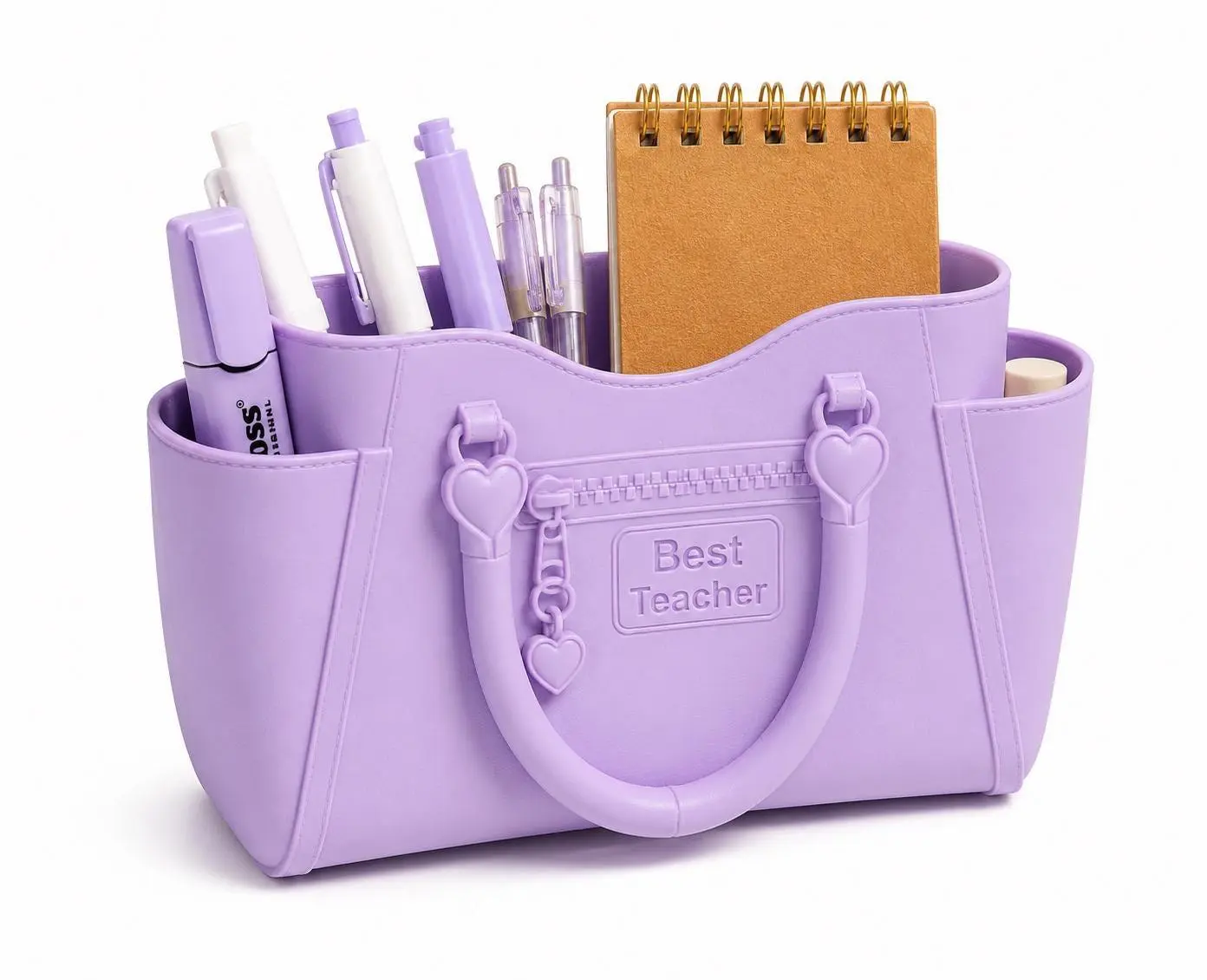 3D-Printed Personalized Desk Organizer with Multiple Pockets - Custom Text, Tote Bags-Compatible Desk Accessories for Office Organization, 3D Printing Materials Crafted Coworker Gift