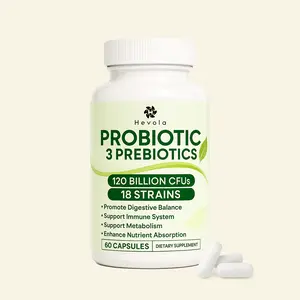 Probiotics 120B CFU – 18 Strains + Prebiotics & Enzymes | Gut Digestive & Immune Health | 60 Caps