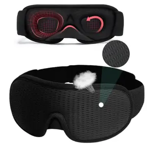 2026 New Women Men 3D Blocking Lights Sleeping Mask Pressure Relief Night Sleep Eye Mask with Adjustable Strap Cool Sports Fabric Eye Cover for Travel/Nap/Night Sleeping Comfortable,Super-Soft Nose Baffle for 100% Light Block