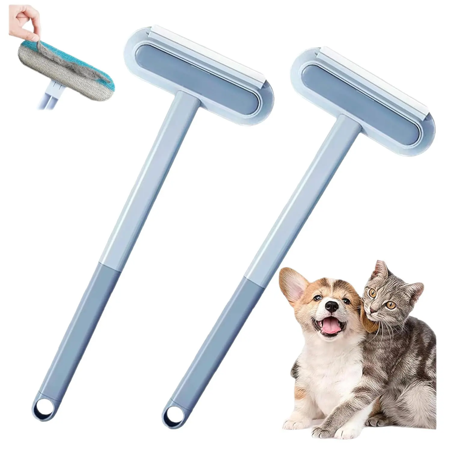 Long-Handled Pet Hair Remover Roller Brush, Cat & Dog Grooming Lint Roller - Effortless Cleaning Tool for Removing Fur from Sofas, Carpets