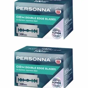 Personna GEM Double Edge Razor Blades Hi-Stainless Japanese Steel 200 Personna GEM Double Edge Razor safety Razor Shaving Blades Made in USA