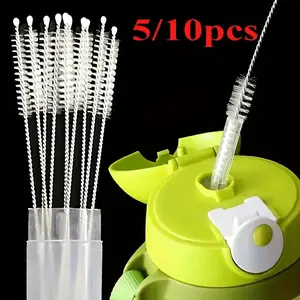 Cleaning brush set, soft bristle bottle and straw brush, cordless handle kitchenware