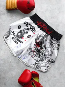 Japanese Dragon Pattern Boxing Casual Shorts, Smooth Skin-Friendly Fabric, High Elastic Waist, Suitable for Various Body Types