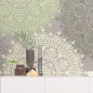 RENZO- Wall Stencil Medallion - Original And Unique Wall Stencil - Reusable Stencil
