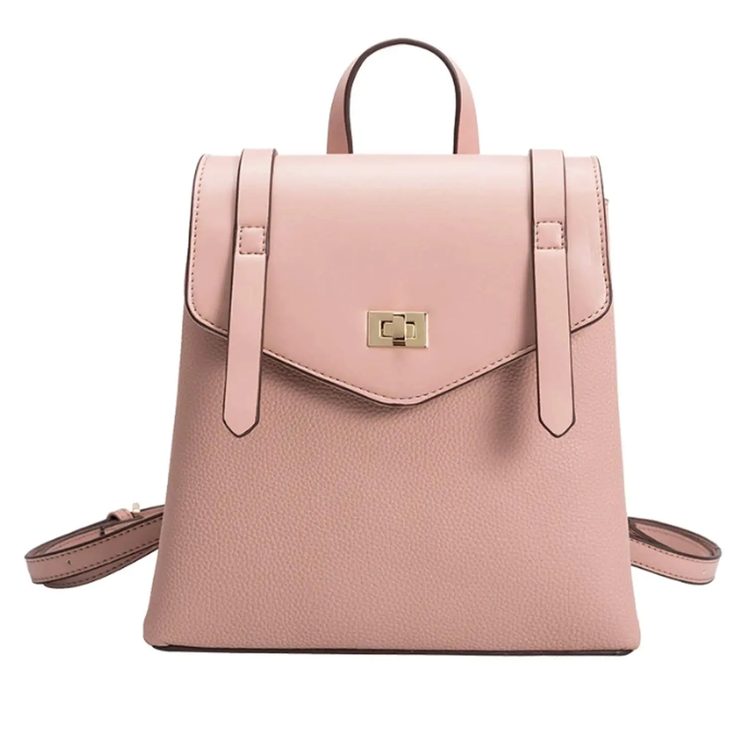 Fashion Culture Women's Classic Small Functional Vegan PU Leather Backpack - Maxine Casual Day Bag with Multi-Compartment, Adjustable Shoulder Strap