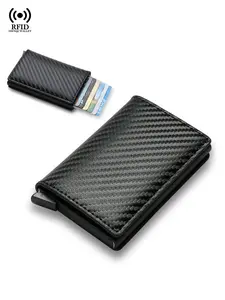 Rfid Credit Card Holder Men Wallets Bank Cardholder Case Small Leather Slim Thin Magic Mini Wallet Smart Minimalist Wallet, Daily Use, Casual, Gift for Men, Credit Card Organizer, Business Minimalist Wallet, Anti Theft Wallet, Rfid Blocking Wallets