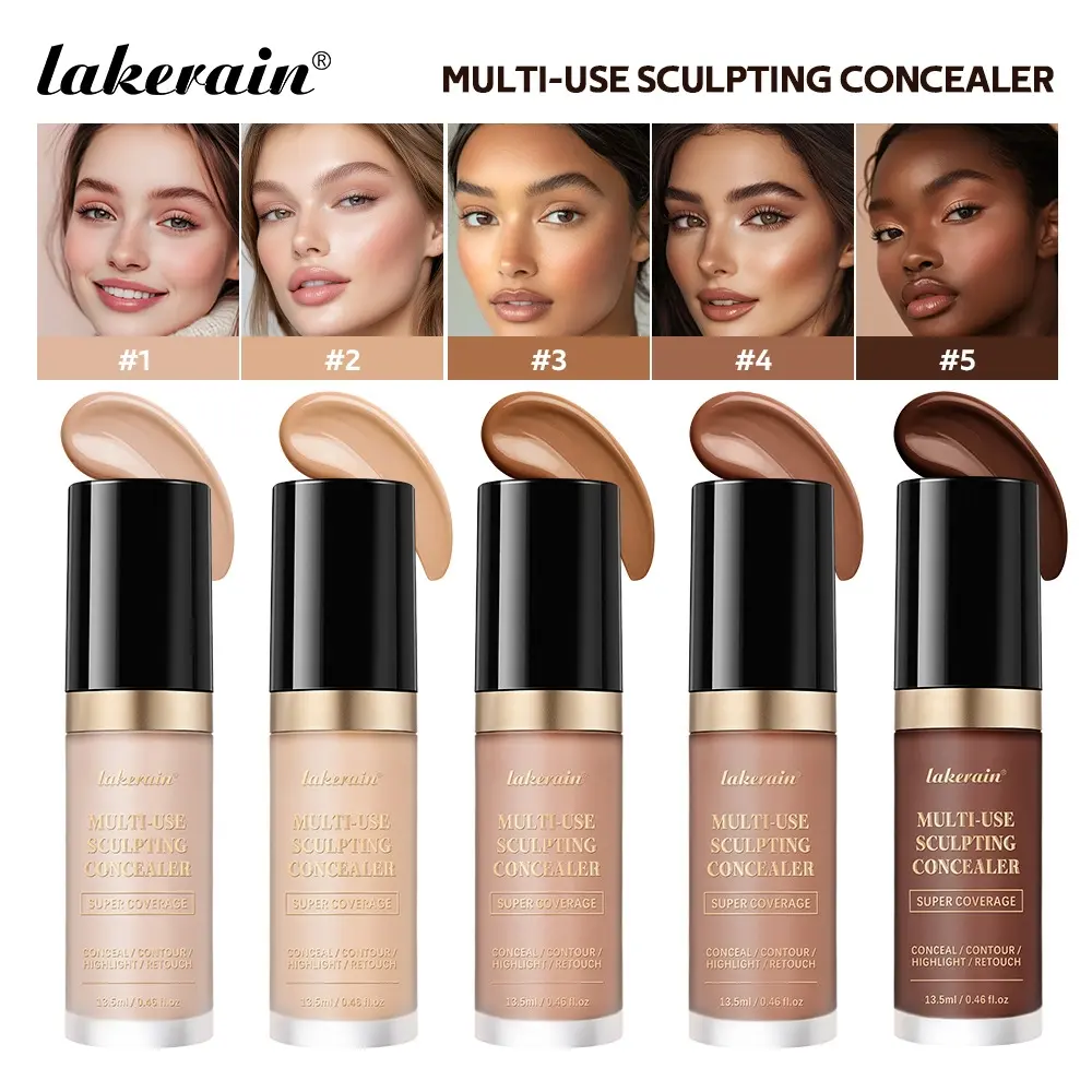 Lakerain Multi-Use Scupting Concealer Cream, Smooth, Hydrating Flawless Coverage, Moisturizing Camo Concealer, Covers Blemishes & Under-Eye Circles, Full-Coverage & Delivers A Satin Finish Long-lasting Makeup