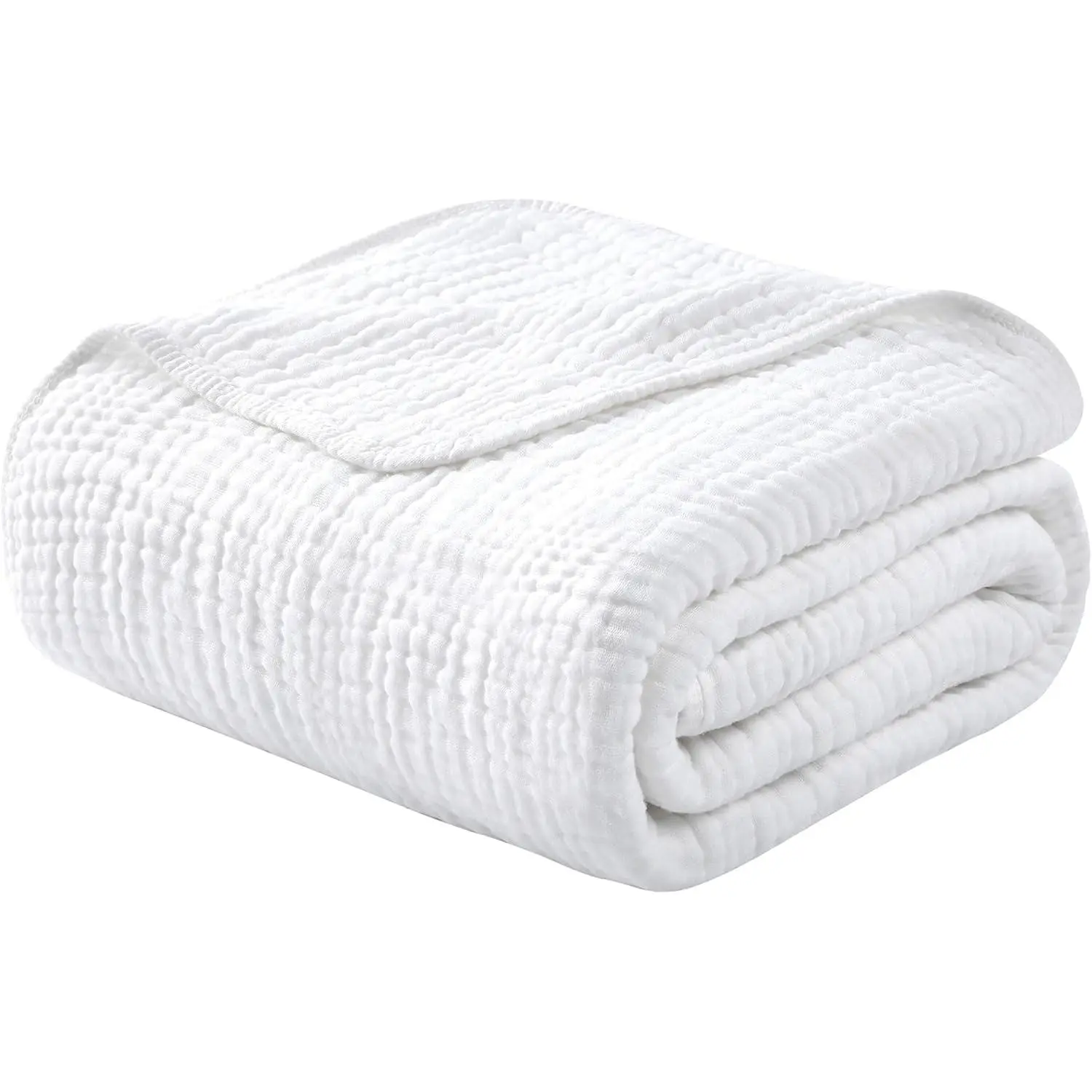 Muslin Blanket   Cotton Large  Size 60" x 80" for Bed Couch Summer Gauze Blanket for Adults Lightweight and Breathable White