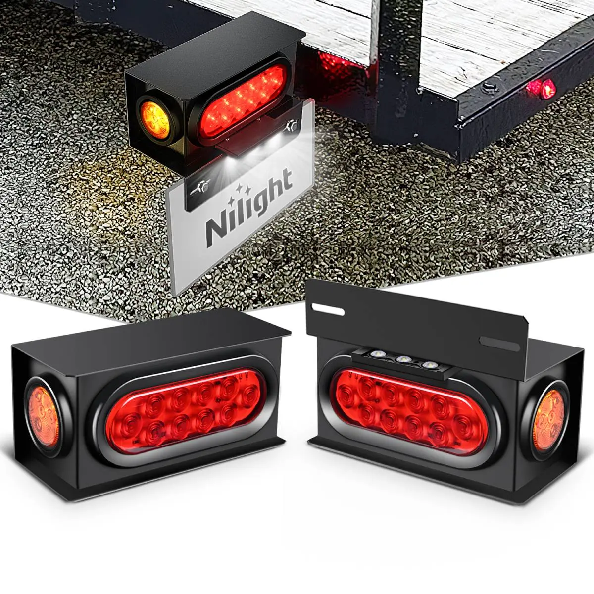 Red Oval+ Amber Marker Trailer Light Box