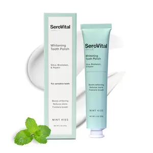 SeroVital Smile Whitening Tooth Polish | Sensitive Teeth Whitening Booster | Silica + Fruit Enzymes Stain Removal | Fluoride-Free Gentle Polish | Botanical Oils Fresh Breath | Mint Kiss