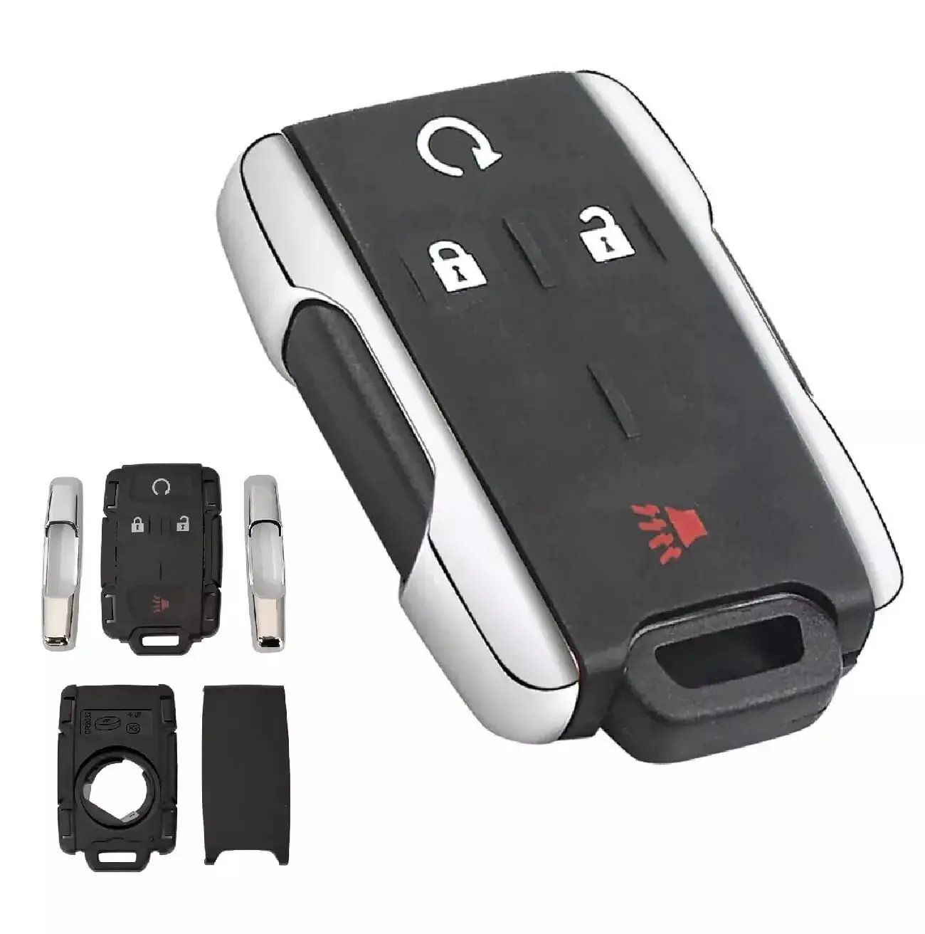 4 Button Remote Keyless Entry Fob Shell for GMC Sierra 2014 - 2019 FCC ID: M3N-32337100 PN: 13580082, 84540865 (No Electronics, Battery, or Circuit Board is Included)
