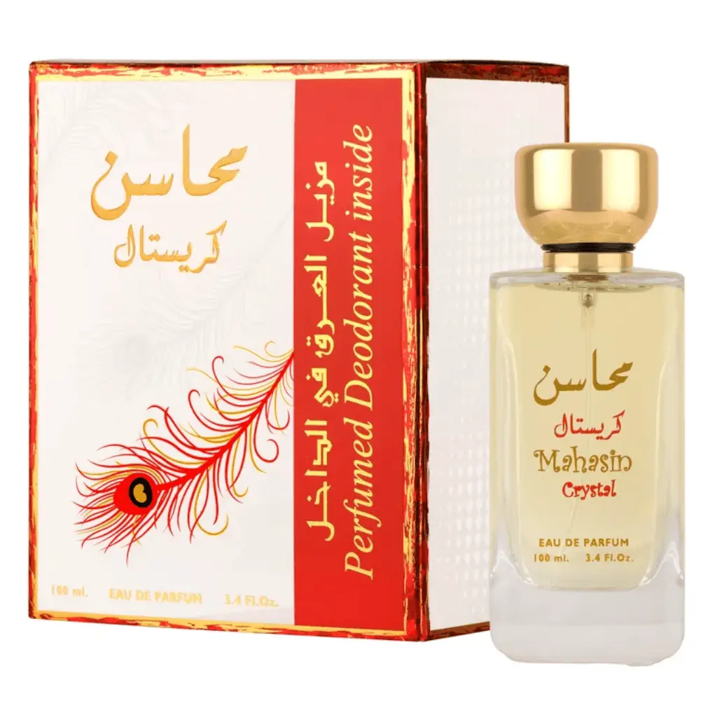 Mahasin Crystal For Women EDP - 100ML (3.4oz) W/ Deo By Lattafa Floral Perfume