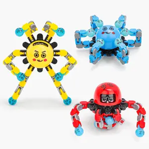 deAO 3 PCS Finger Spinners,3PCS Funny Sensory Fidget Toys Adults Deformable Chain DIY Robot Spinner,Fingertip Stress Relief Gyro Toy for Kids, Kids Classroom Prizes #SummerVibes