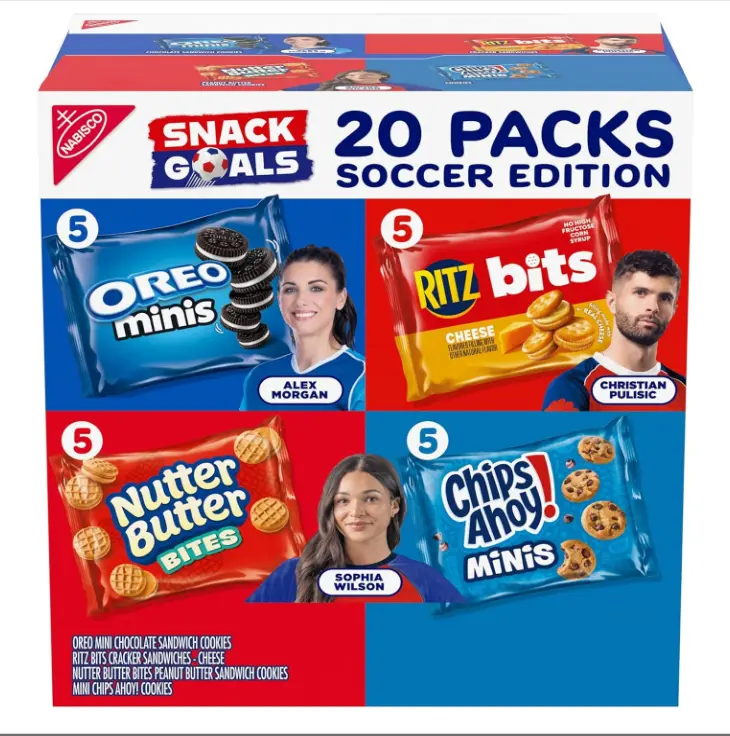 Nabisco Snacks Variety Pack, OREO Minis, Nutter Butter Bites, CHIPS AHOY! Minis Cookies, and RITZ Bits Cheese Sandwich Crackers, 20 Snack Packs