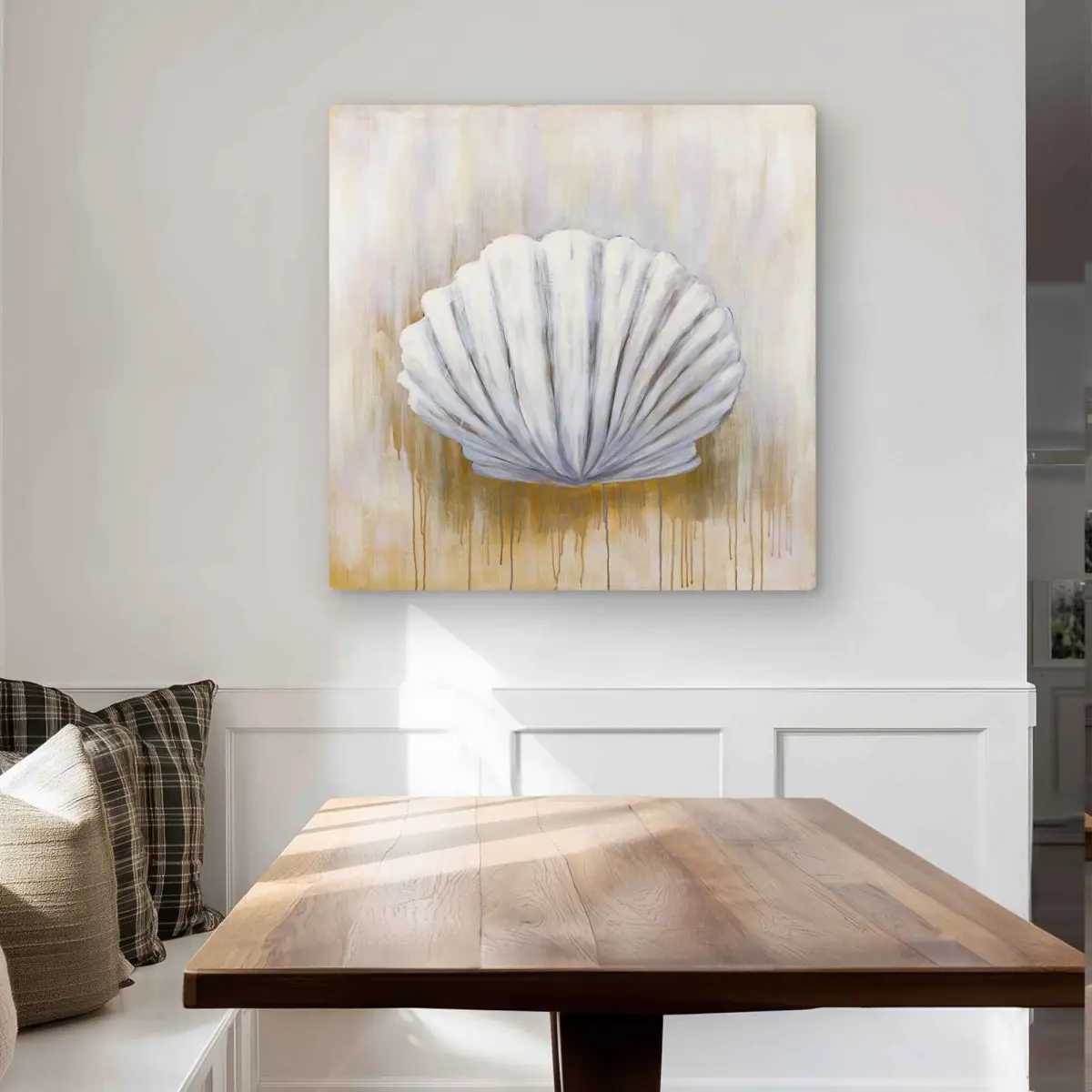 Begin Home Decor C1MP3232RDHRVP 32 x 32 in. Feston Shell - Still Life Marine Metal Print Wall Art for Home Decor