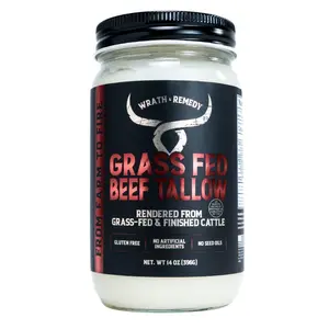 Beef Tallow for Cooking (14 oz) - USMade, 100% GrassFed and Finished Beef, Rich Flavor - Pure Beef Tallow for Deep Frying, Searing, Baking - Keto, Paleo, Carnivore Friendly No Additives