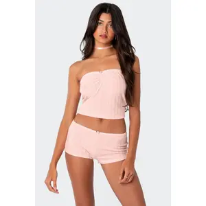 Sweetpea Ruched Pointelle Tube Top