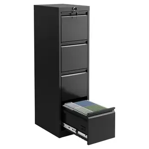 File Storage Cabinet, 4-Drawer Filing Cabinets for Home Office, Metal Vertical File Storage with Lock for A4 Legal/Letter File Folders