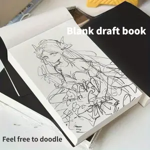 A6 Portable Blank Sketchbook, 1 Count 250 Sheets Thickened Graffiti Sketchbook, Tearable Drawing Draft Paper Sketchbook for Students School Office