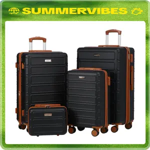 AAIVV 4 PCS Luggage Sets, with Double Spinner Wheels Expandable ABS Travel Suitcase Set, TSA Lock Hardshell Durable Traveling Bag Luggage Sets (13/20/26/28in) summervibes