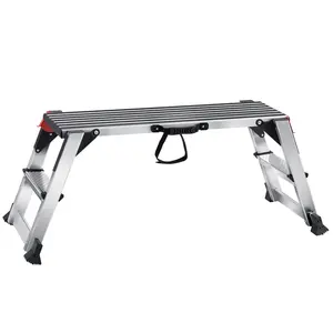 VEVOR Folding Work Platform,  660 lbs Load Capacity, Aluminum Drywall Stool Ladder, Heavy Duty Work Bench w/ Non-Slip Feet, Ideal for Washing Vehicles, Cleaning, Painting, Decorating