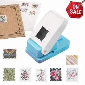 Stamp Puncher, 1X0.8inch Rectangular Postage Stamps Punches, Lever Paper Punches for Crafting,Craft Cutter Hole Puncher for Scrapbooking Journaling Card Making,for DIY Lovers,for Scrapbooking，Portable Craft Tool Cyberpunk Dreamcore Sticker Book